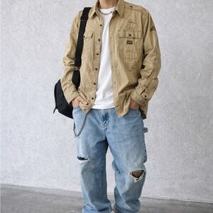 Carhartt Tan Utility Shirt Jacket – Men’s XXXL – Workwear / Streetwear Style